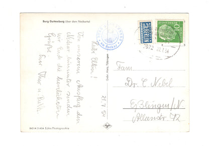 Ansichtskarte Burg Guttenberg über dem Neckartal / I1-60