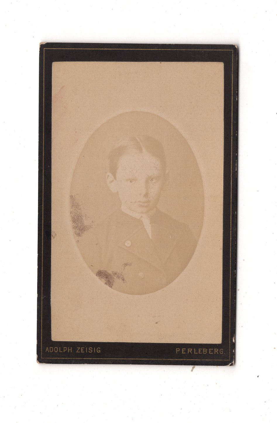 Fotografie Niedlicher kleiner Junge - Perleberg um 1880 / CDV M1-15