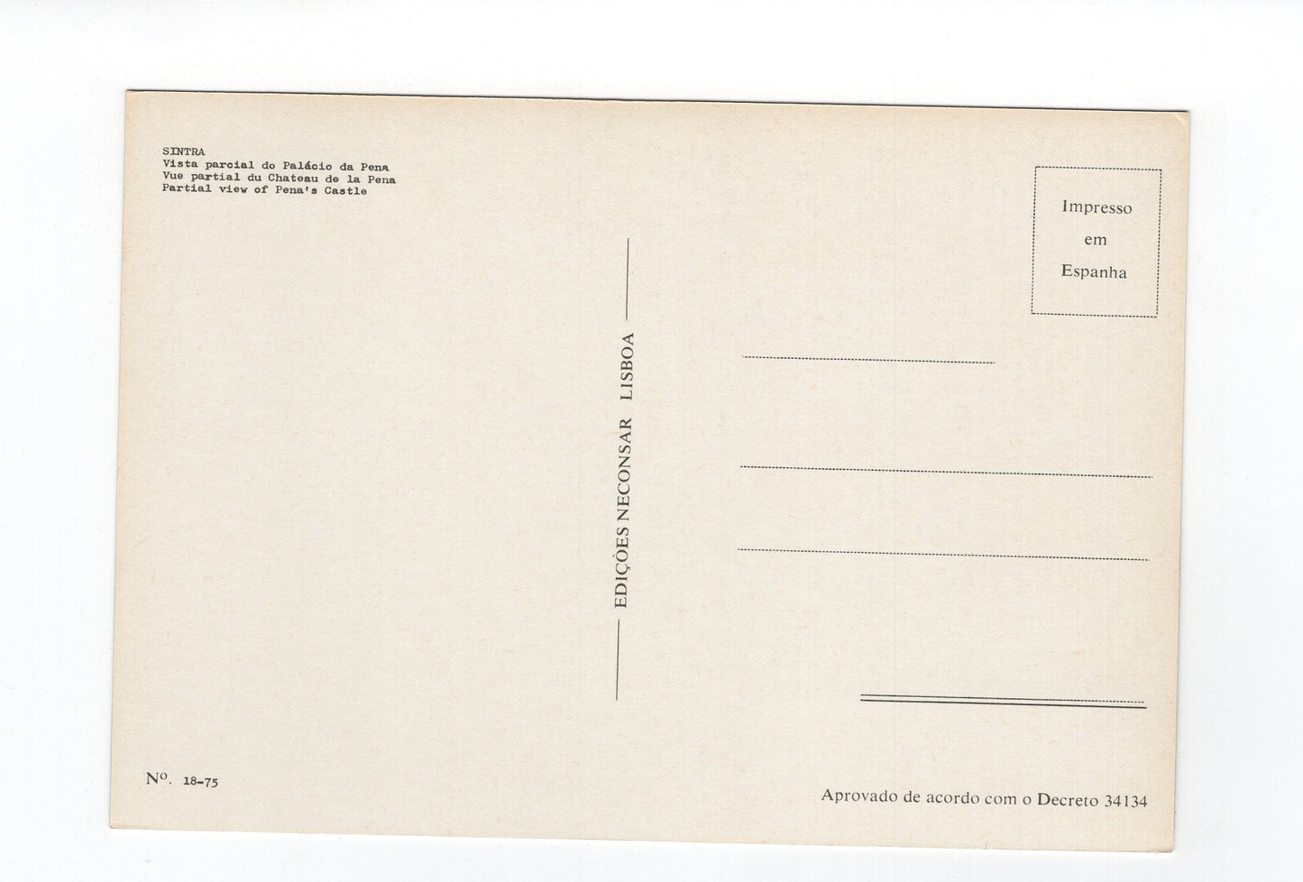 Ansichtskarte Sintra / Palacio Nacional da Pena / Portugal