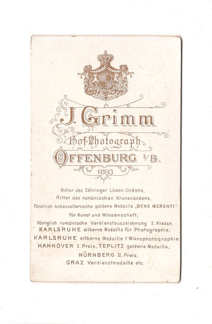 Fotografie Damenportrait - Offenburg 1893 / CDV C1-12