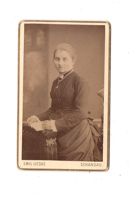 Fotografie Feine Dame - Bad Schandau um 1880 / CDV L1-33