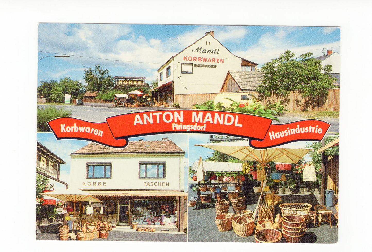 Ansichtskarte Anton Mandl Korbwaren / Piringsdorf / Burgenland / Österreich
