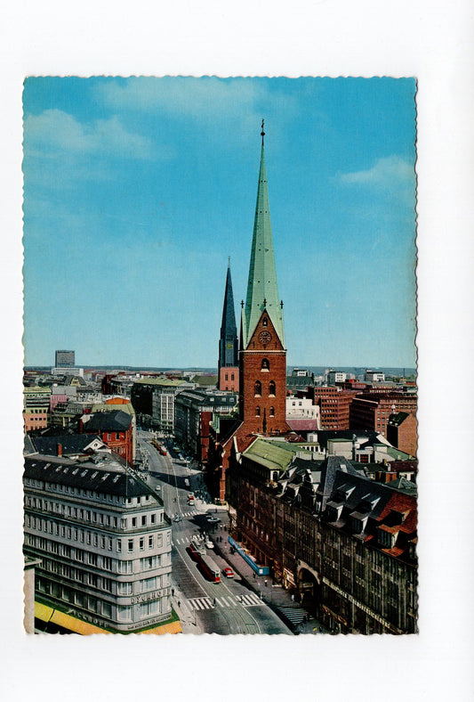 Ansichtskarte Hamburg / Mönckebergstraße mit St. Petrikirche +++