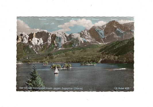 Ansichtskarte Der Eibsee mit seinen Inseln gegen Zugspitze / H1-62