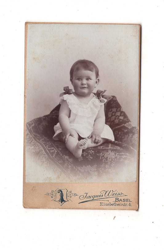 Fotografie Niedliches kleines Kind - Basel 1890er / CDV M1-35