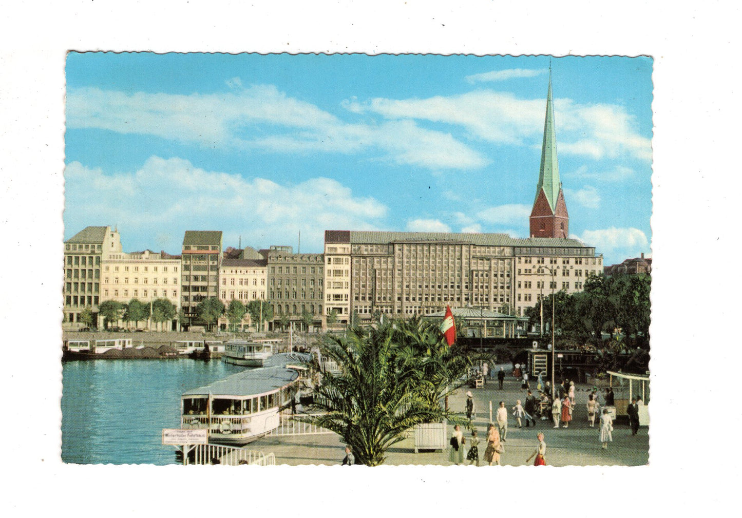 Ansichtskarte Hamburg / Binnenalster mit Petrikirche / K1-49