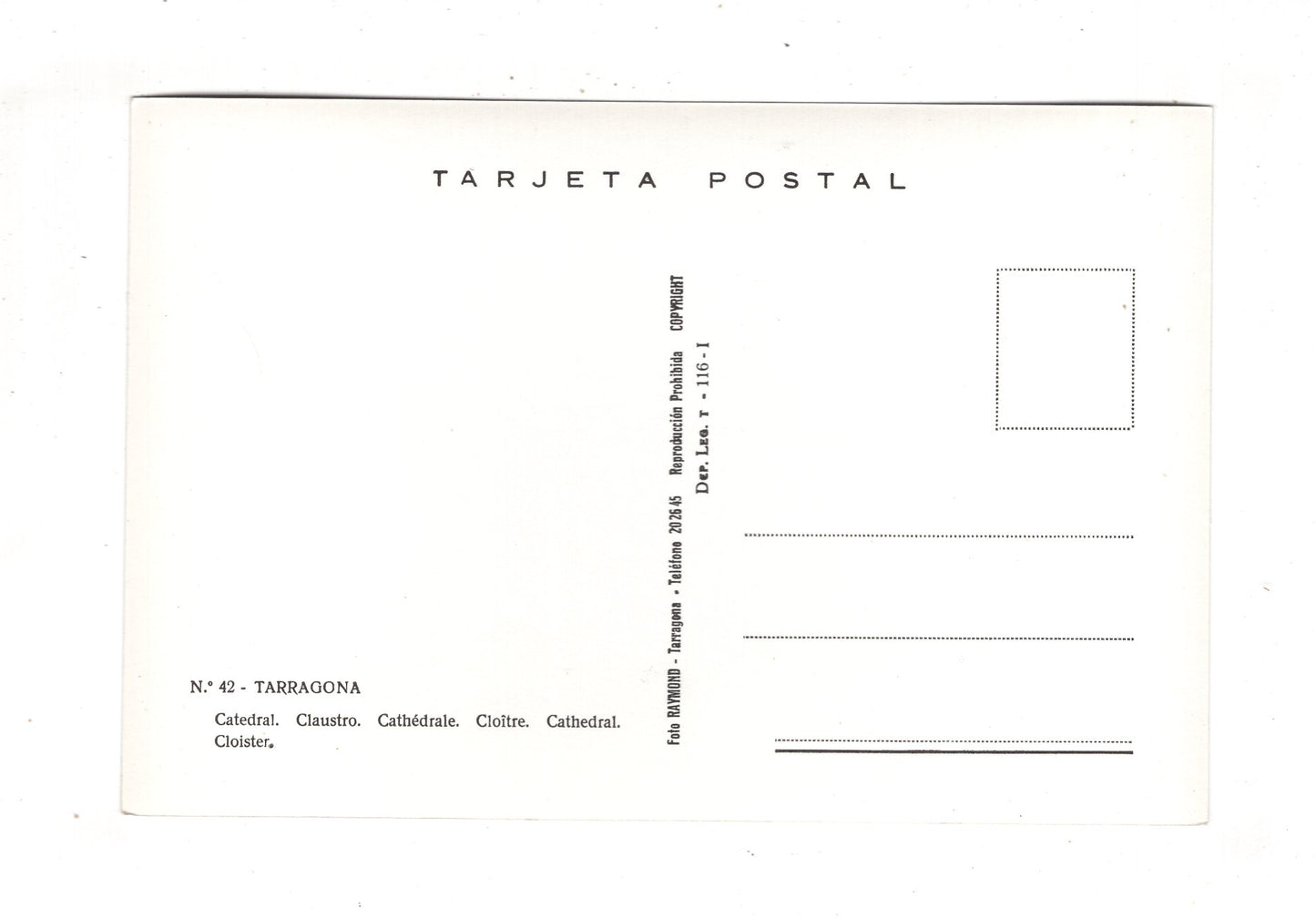 Ansichtskarte Tarragona / Catedral / Spanien / N1-55