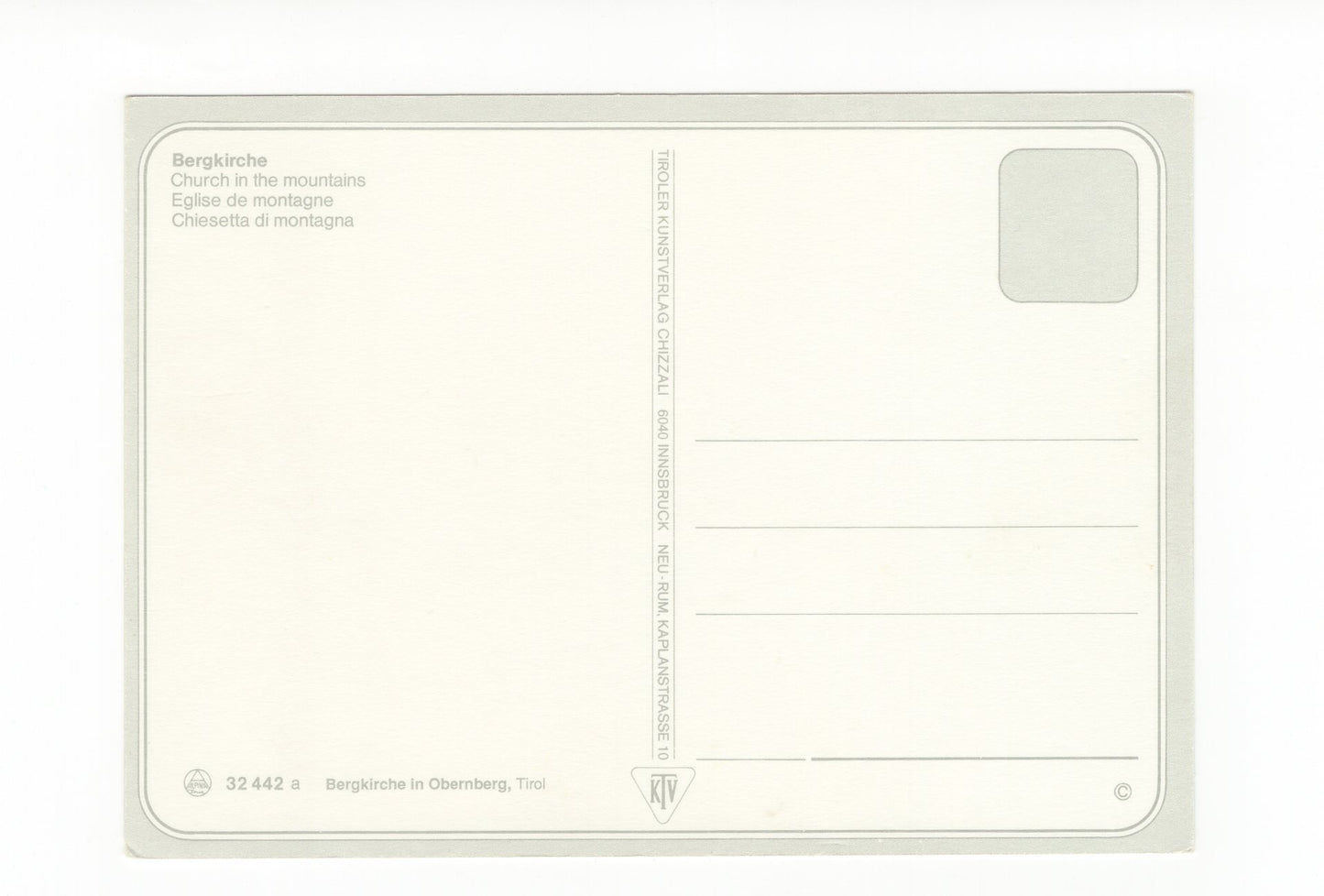 Ansichtskarte Bergkirche in Obernberg / Tirol / Österreich