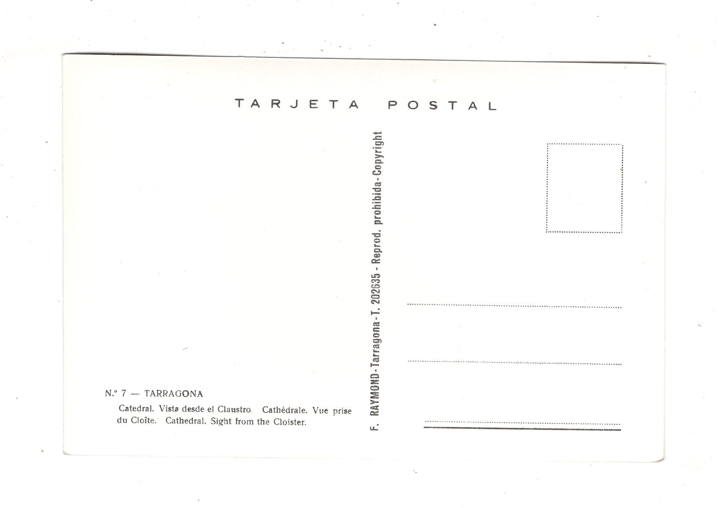 Ansichtskarte Tarragona / Catedral / Spanien / N1-55