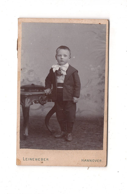Fotografie Niedlicher kleiner Junge - Hannover 1890er / CDV M1-15