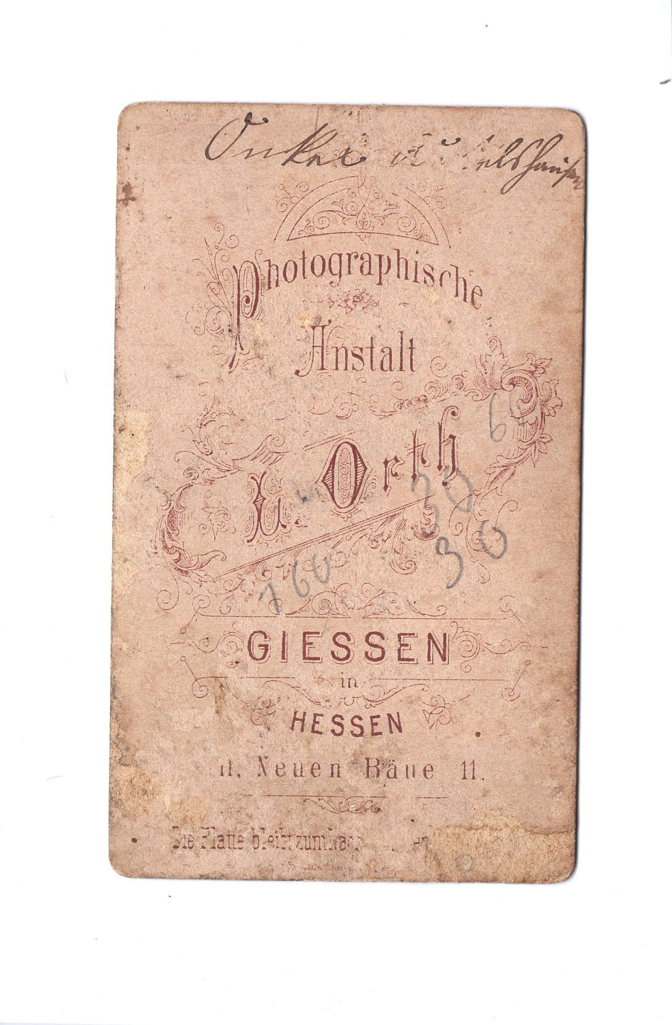 Fotografie Herrenportrait - Gießen 1870er