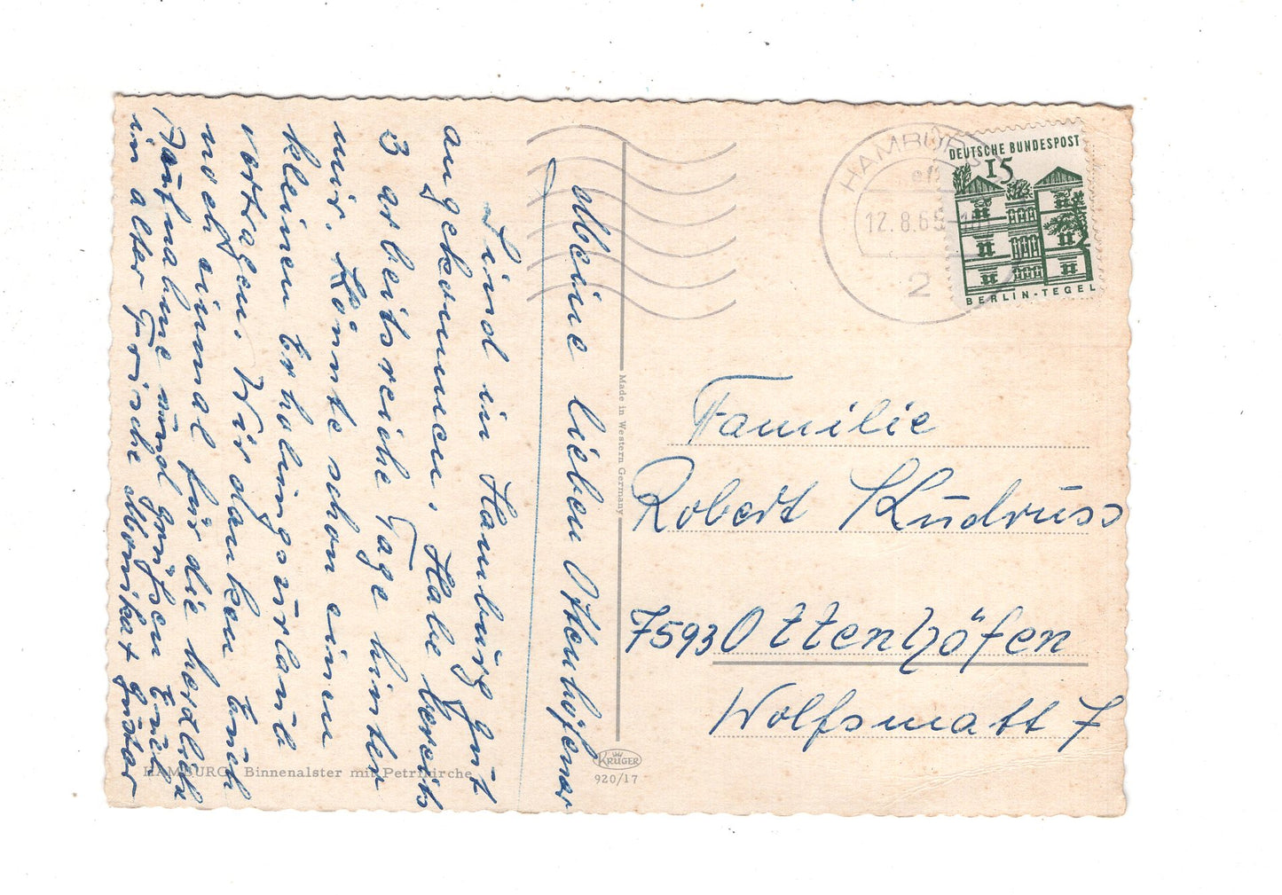 Ansichtskarte Hamburg / Binnenalster mit Petrikirche / K1-49