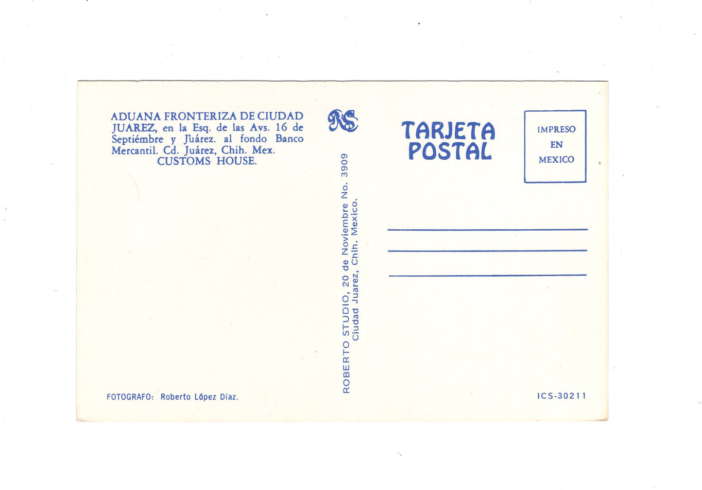 Ansichtskarte Juarez / Aduana Fronteriza de Ciudad Juarez / Mexiko