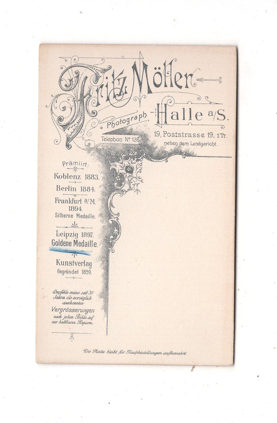 Fotografie Feine Dame - Halle an der Saale 1897