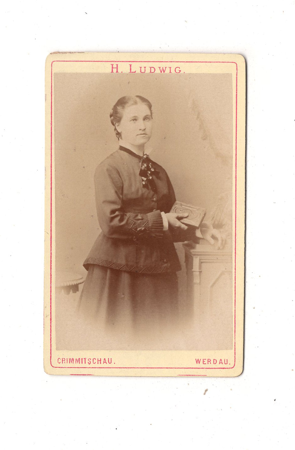 Fotografie Feine Dame - Crimmitschau / Werdau 1870er / CDV L1-33