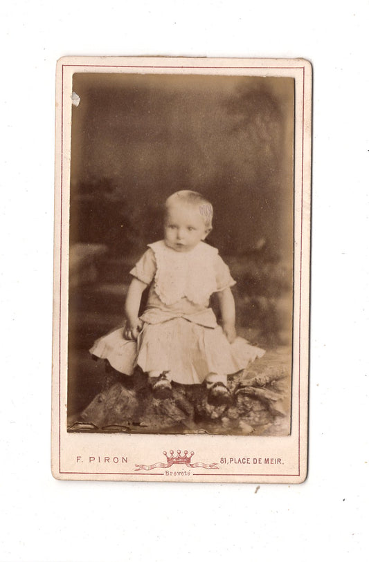 Fotografie Niedliches kleines Kind - Antwerpen 1880er / CDV M1-35