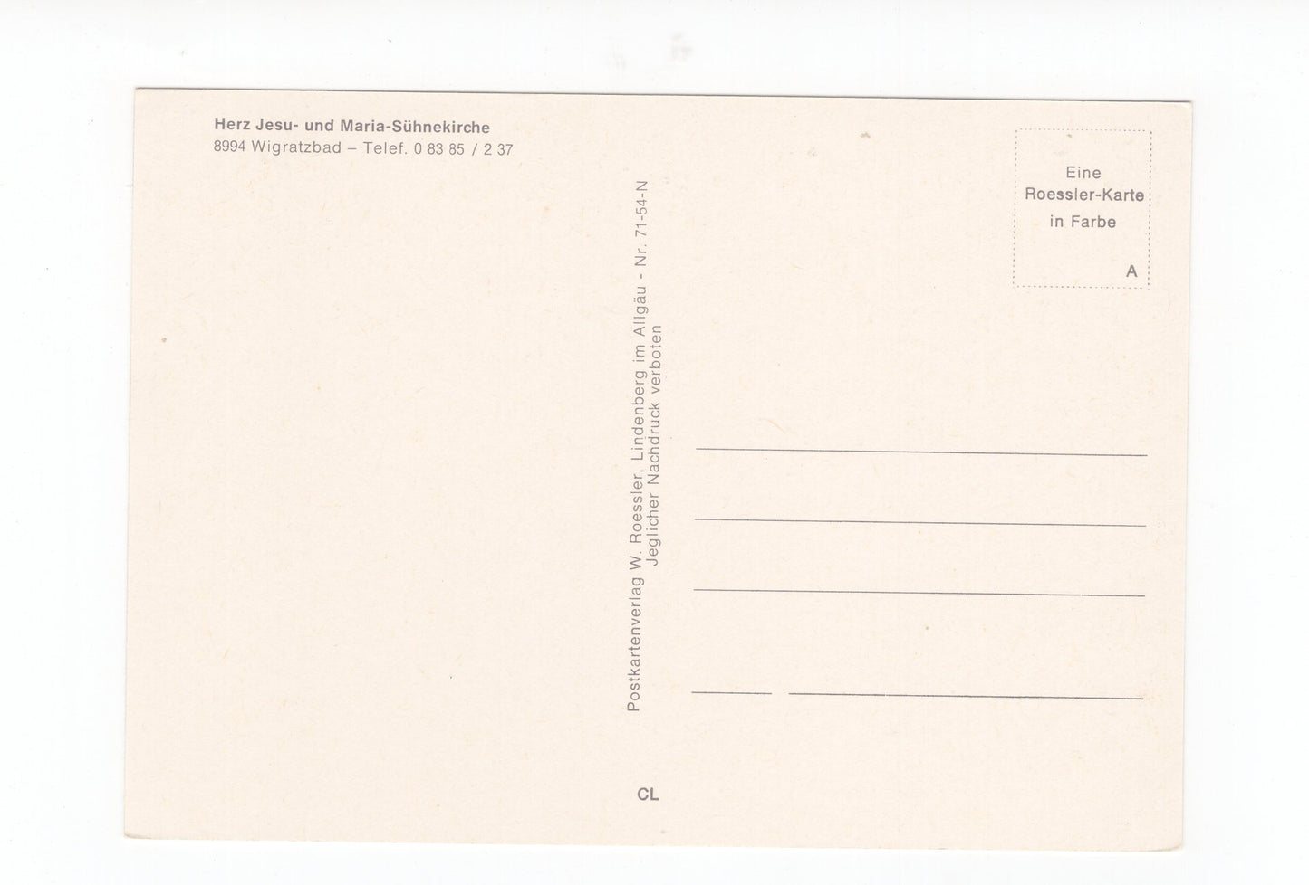 Ansichtskarte Wigratzbad / Maria vom Sieg