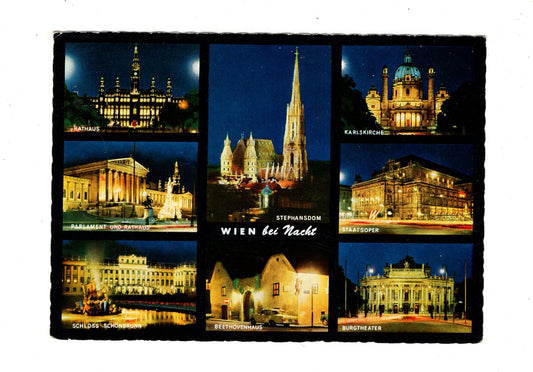 Ansichtskarte Wien bei Nacht / Österreich
