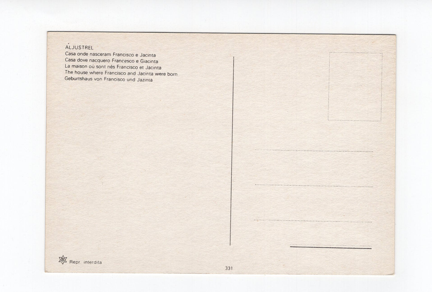 Ansichtskarte Aljustrel / Geburtshaus von Francisco und Jazinta / Portugal