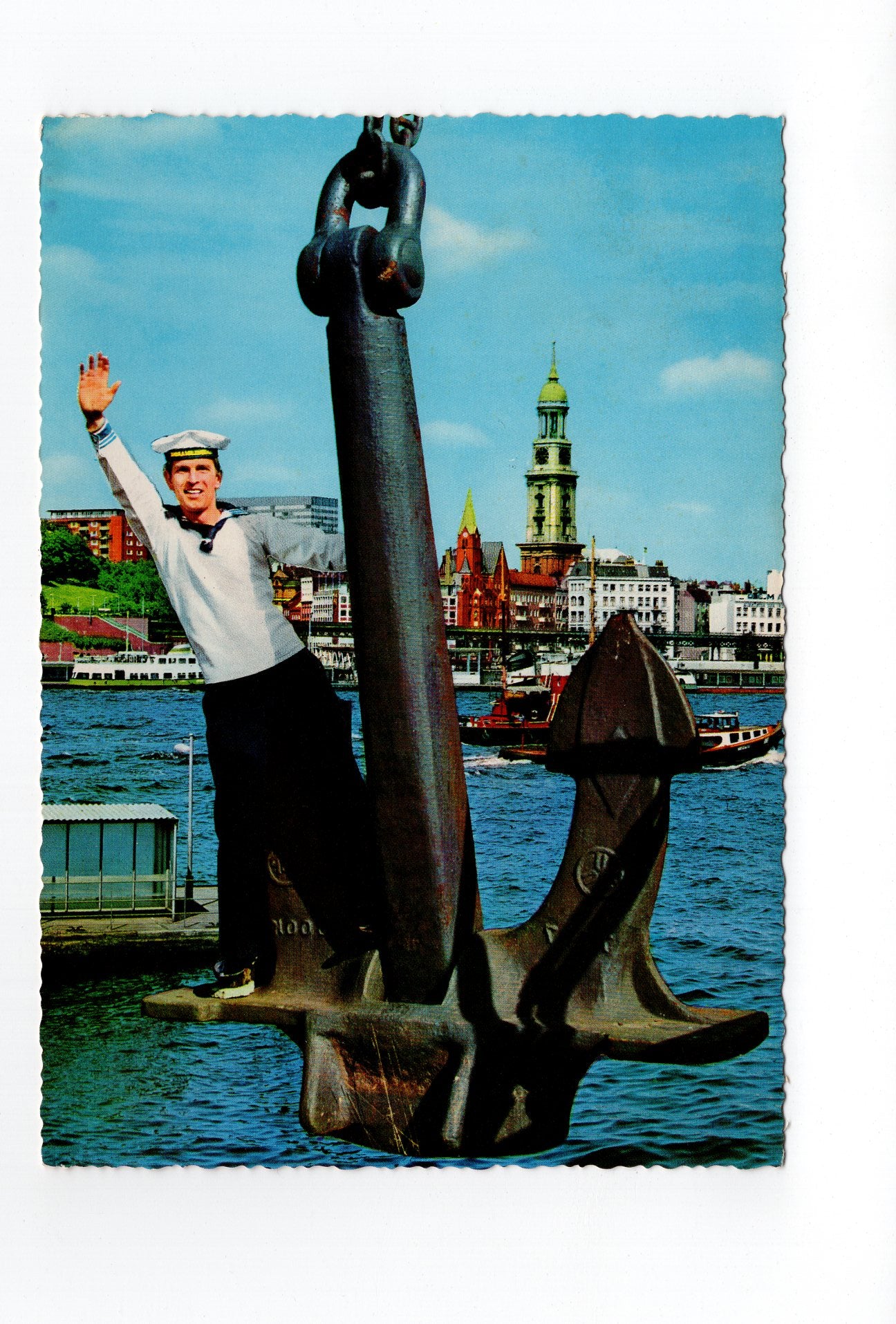 Ansichtskarte Hamburg / Hafen mit Michel