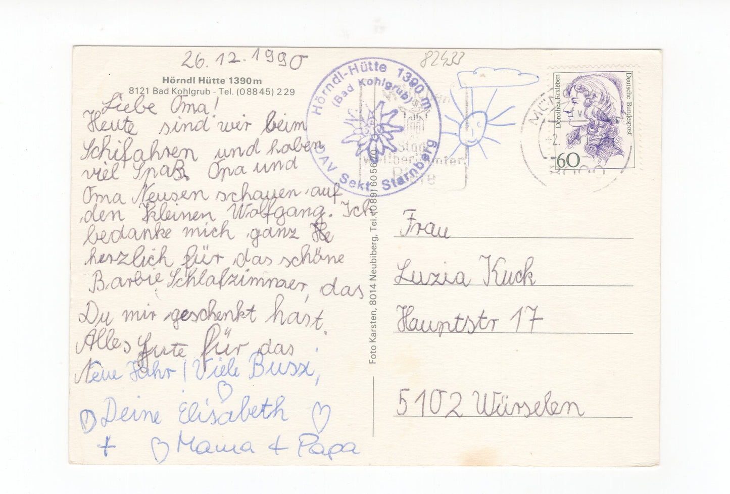 Ansichtskarte Hörndl-Hütte / Bad Kohlgrub