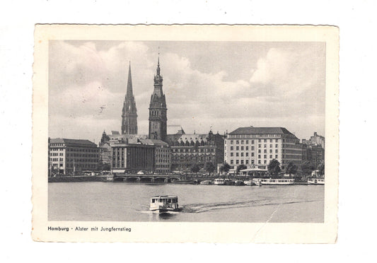 Ansichtskarte Hamburg / Alster mit Jungfernstieg / K1-49