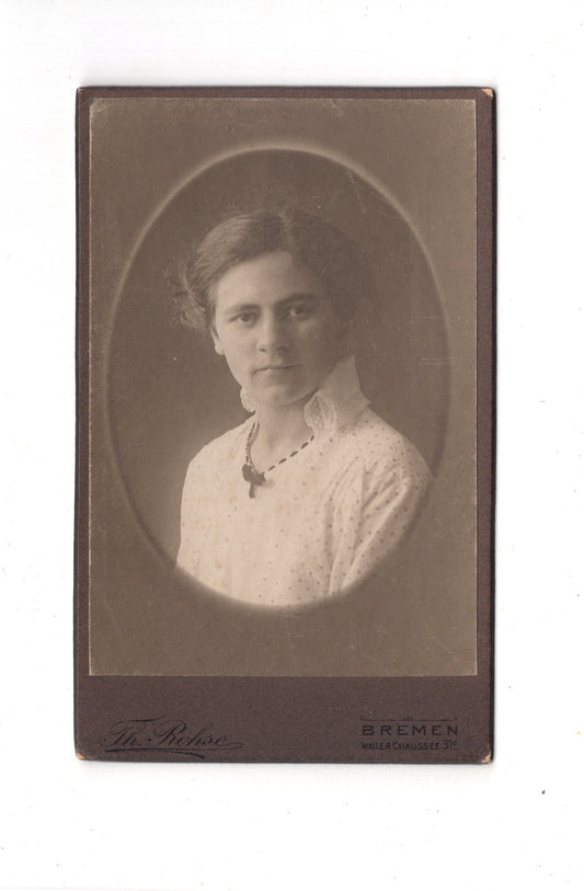 Fotografie Damenportrait - Bremen 1910er / CDV C1-12