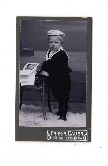 Fotografie Niedlicher kleiner Junge - Steinach / Lauscha 1900er / CDV M1-15