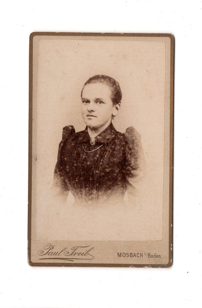 Fotografie Damenportrait - Mosbach in Baden 1880er / CDV C1-12