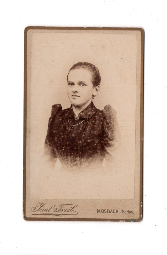 Fotografie Damenportrait - Mosbach in Baden 1880er / CDV C1-12