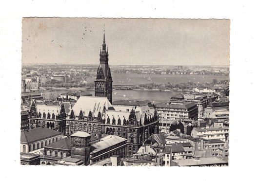 Ansichtskarte Hamburg / Rathaus und Alster / K1-49