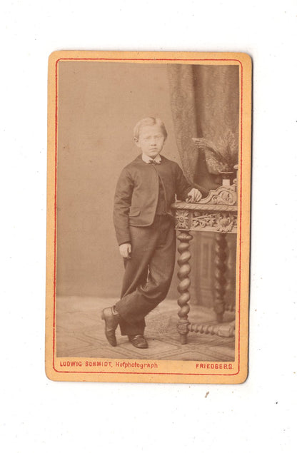 Fotografie Niedlicher kleiner Junge - Friedberg um 1870 / CDV M1-15