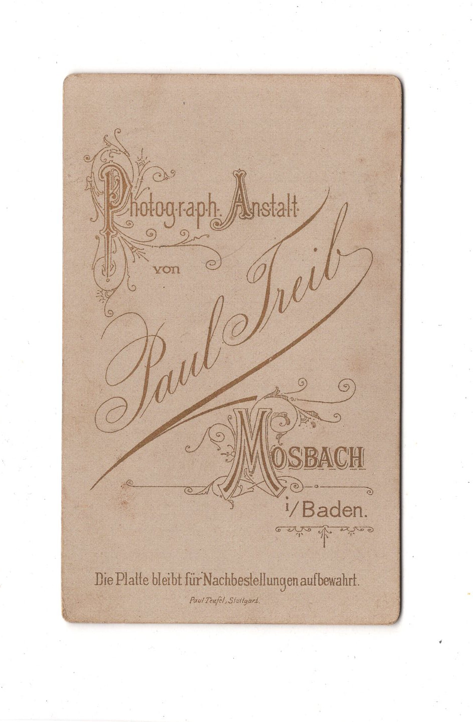 Fotografie Damenportrait - Mosbach in Baden 1880er / CDV C1-12