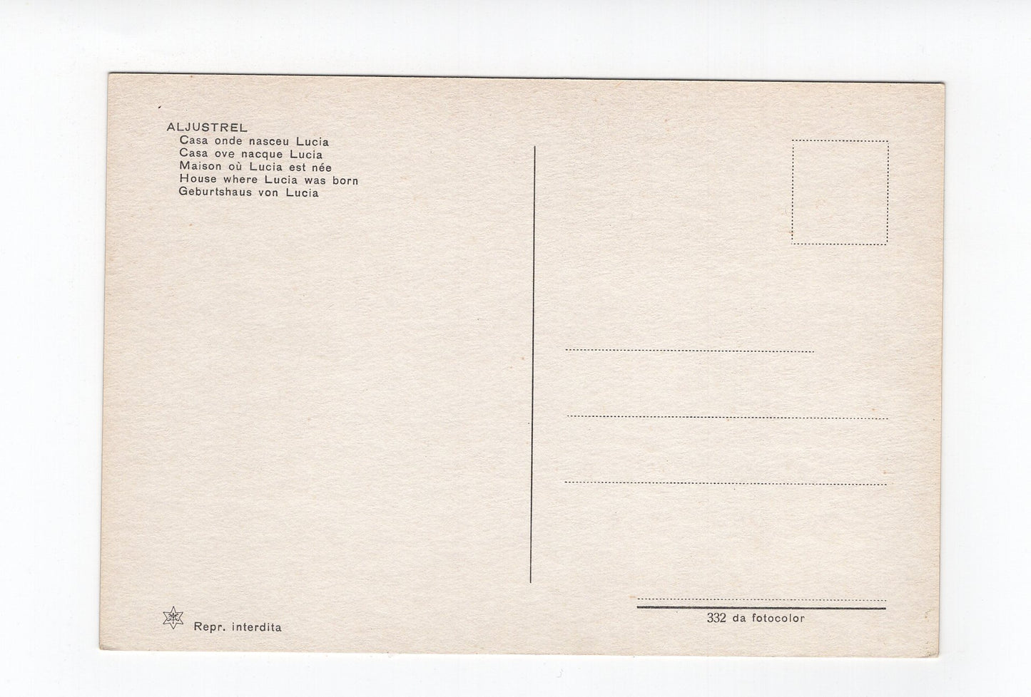 Ansichtskarte Aljustrel / Geburtshaus von Lucia / Portugal