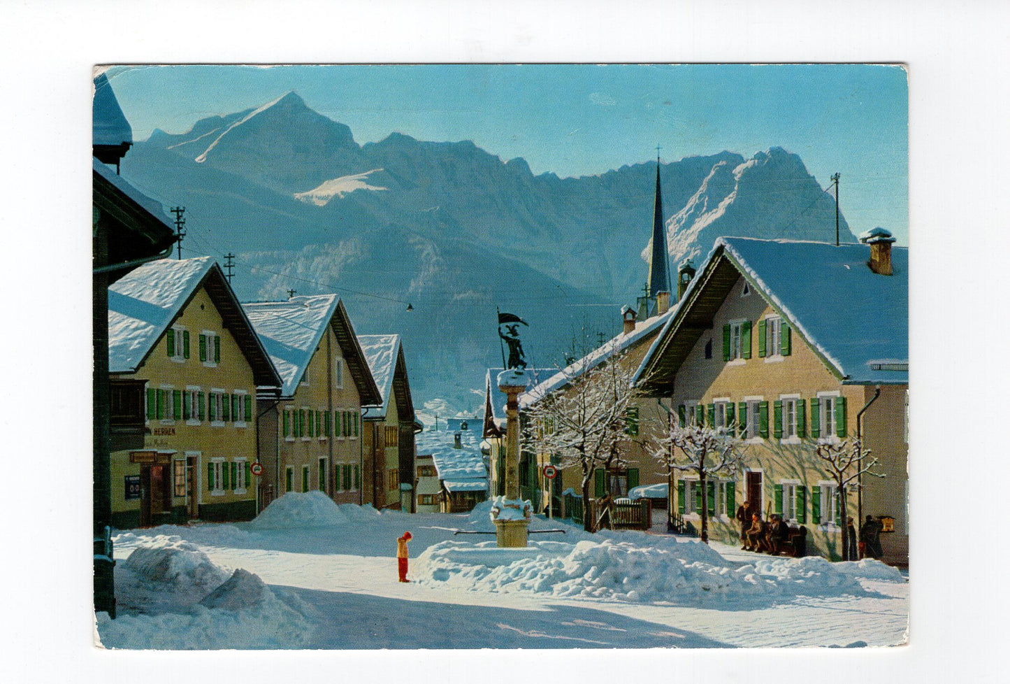 Ansichtskarte Garmisch-Partenkirchen / Floriansplatz in Partenkirchen