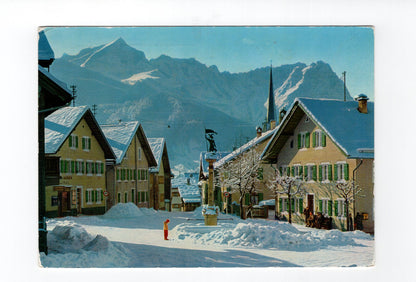 Ansichtskarte Garmisch-Partenkirchen / Floriansplatz in Partenkirchen