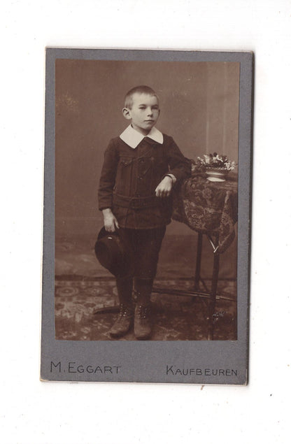 Fotografie Niedlicher kleiner Junge - Kaufbeuren um 1910 / CDV M1-15