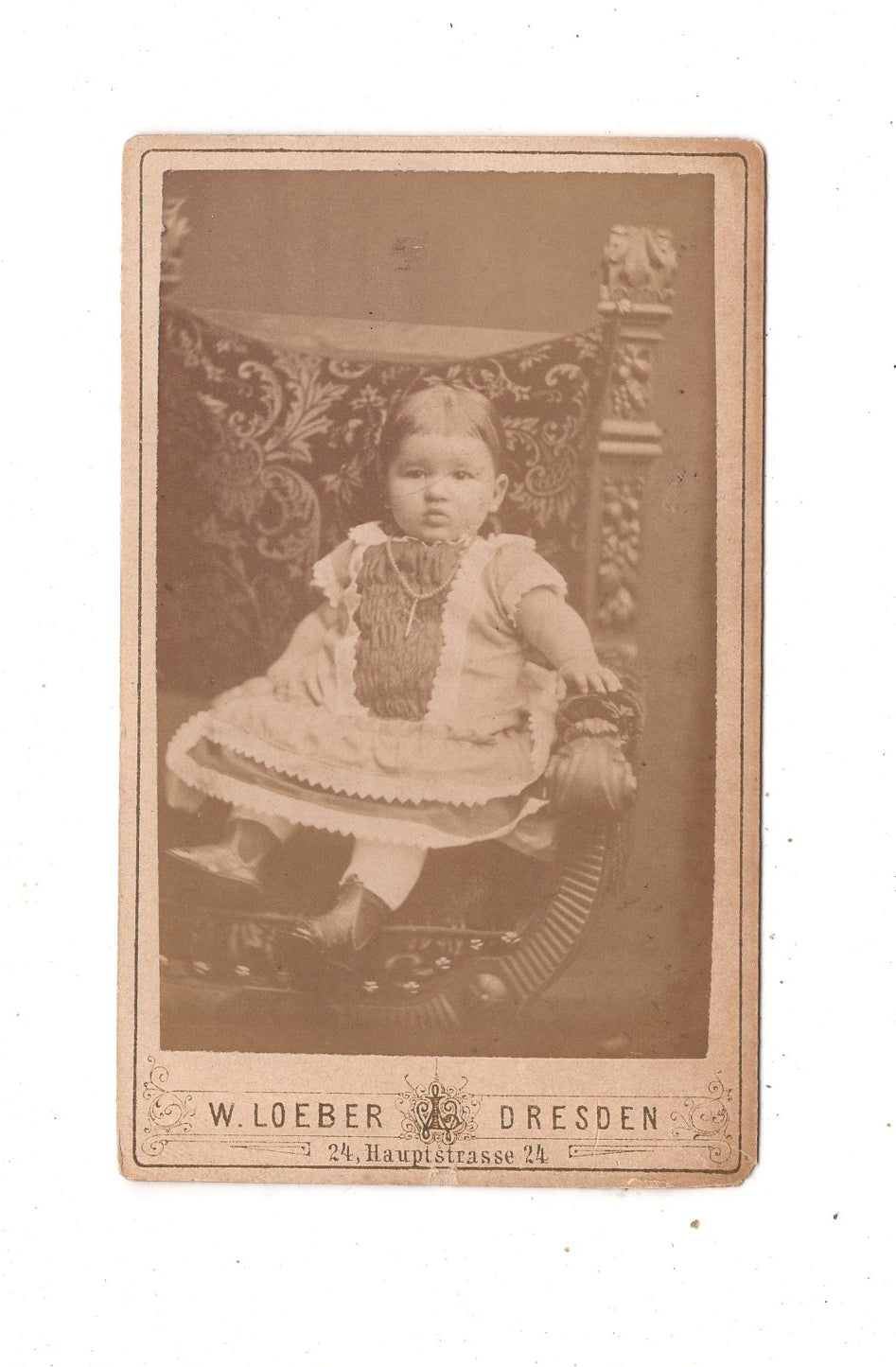 Fotografie Niedliches kleines Mädchen - Dresden 1870er