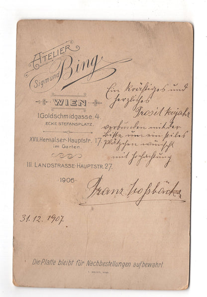 Fotografie Feiner Herr mit Widmung - Wien 1906 / CAB X-20
