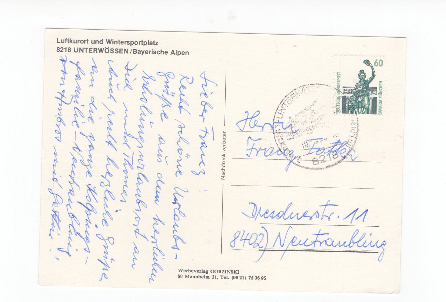 Ansichtskarte Unterwössen / Bayerische Alpen