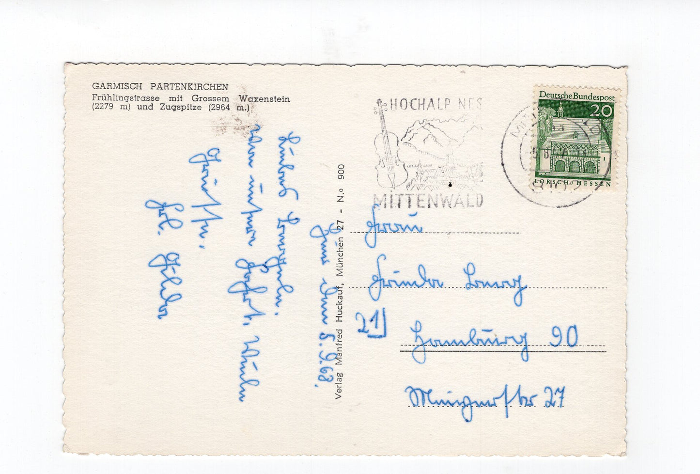 Ansichtskarte Garmisch-Partenkirchen / Frühlingstraße