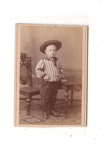 Fotografie Niedlicher kleiner Junge - Stralsund 1880er / CDV M1-15