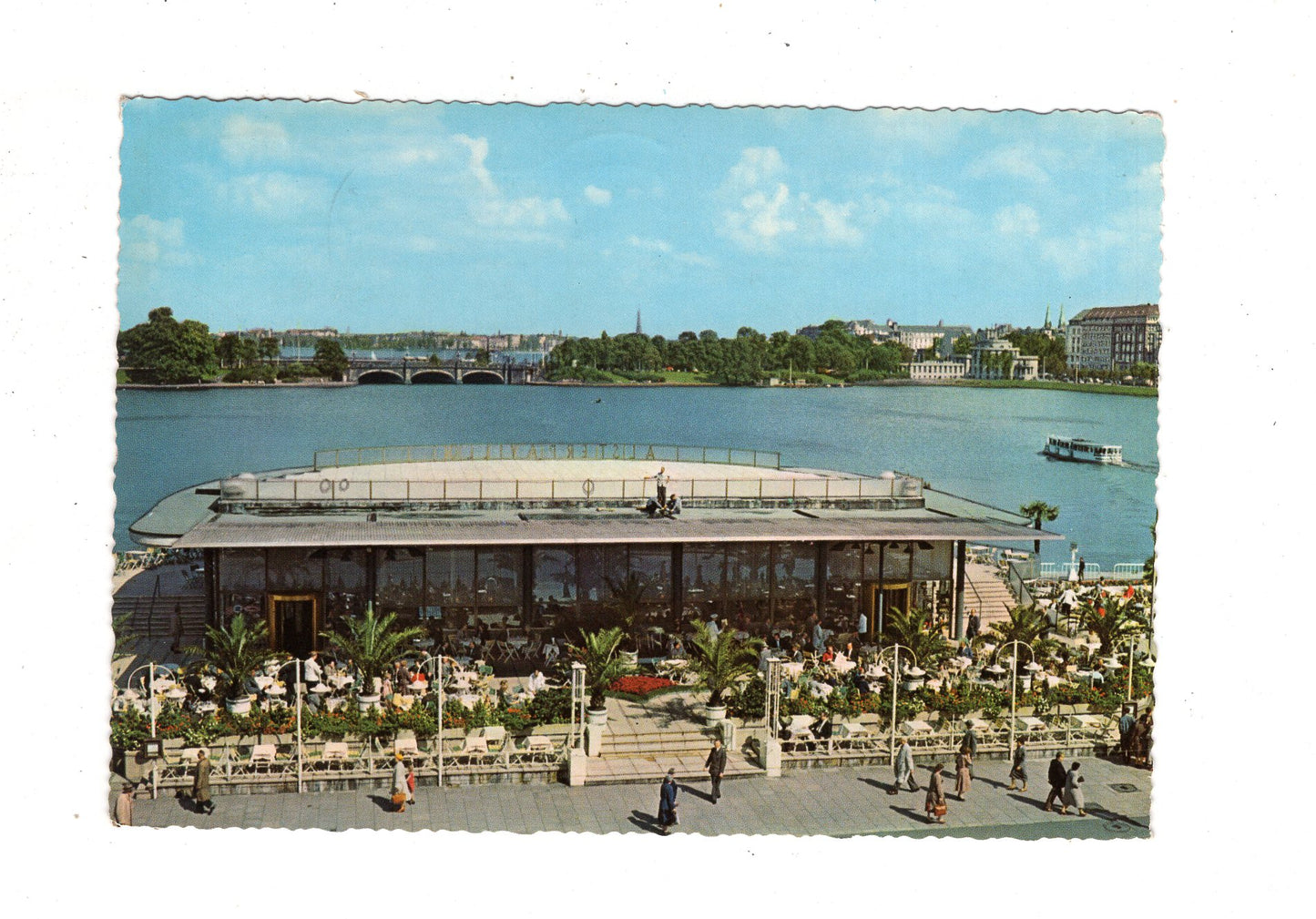 Ansichtskarte Hamburg / Alsterpavillon und Binnenalster / K1-49