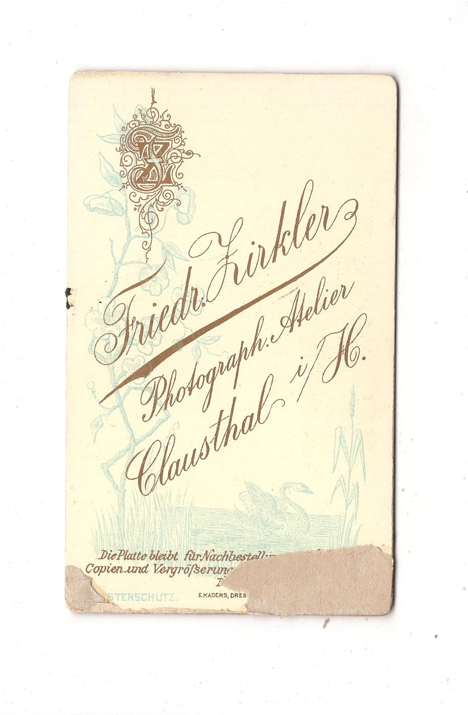 Fotografie Niedliches kleines Kind - Clausthal im Harz um 1890 / CDV M1-35