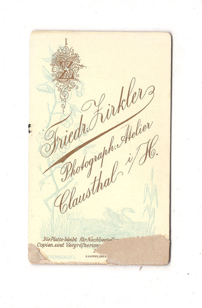 Fotografie Niedliches kleines Kind - Clausthal im Harz um 1890 / CDV M1-35