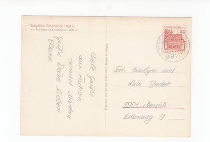 Ansichtskarte Skigebiet Schönblick mit Rubihorn und Nebelhorn