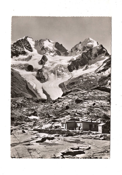 Ansichtskarte Berghaus Fuorcla Surley mit Berninagruppe / Schweiz