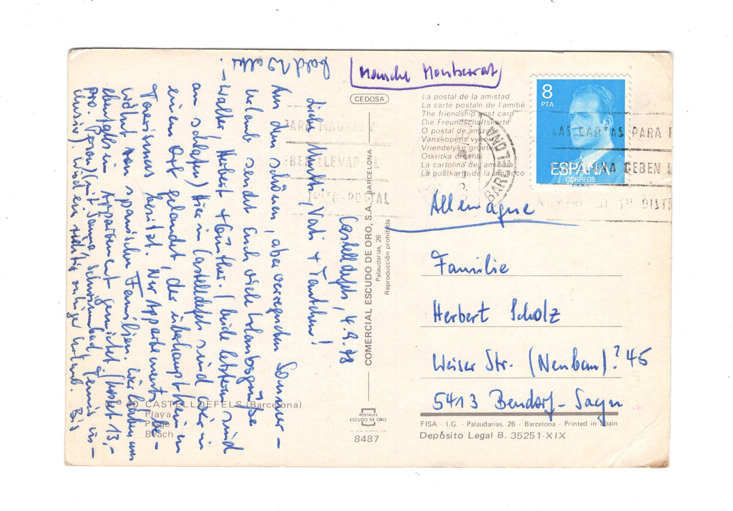 Ansichtskarte Castelldefels / Spanien