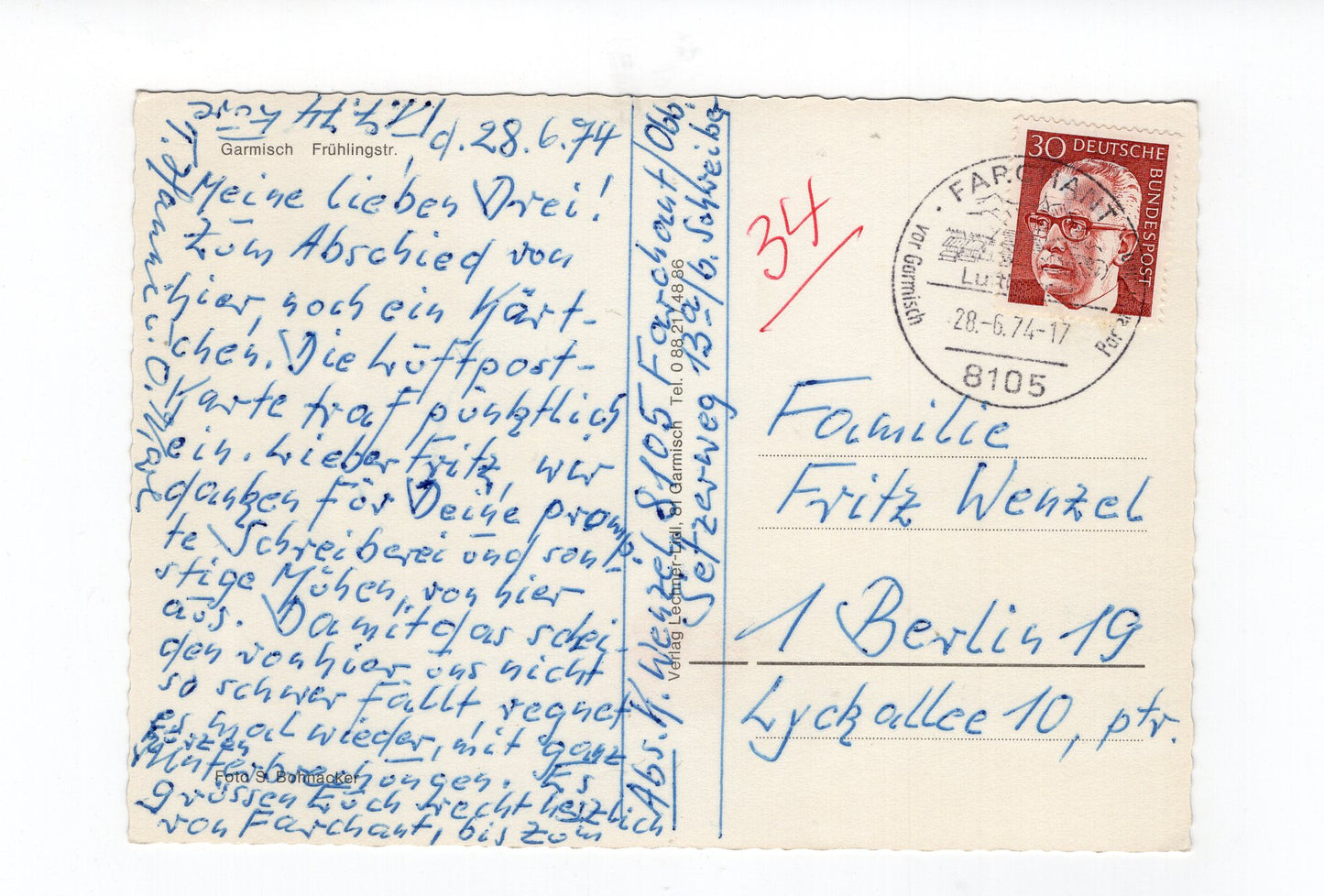 Ansichtskarte Garmisch-Partenkirchen / Frühlingstraße