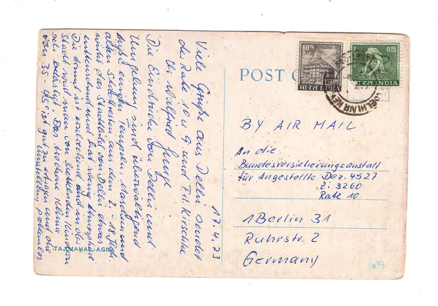 Ansichtskarte Taj Mahal / Agra / Indien